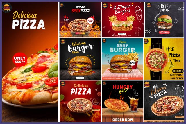 Graphic Design Services portfolio of Pizza and burger restaurant